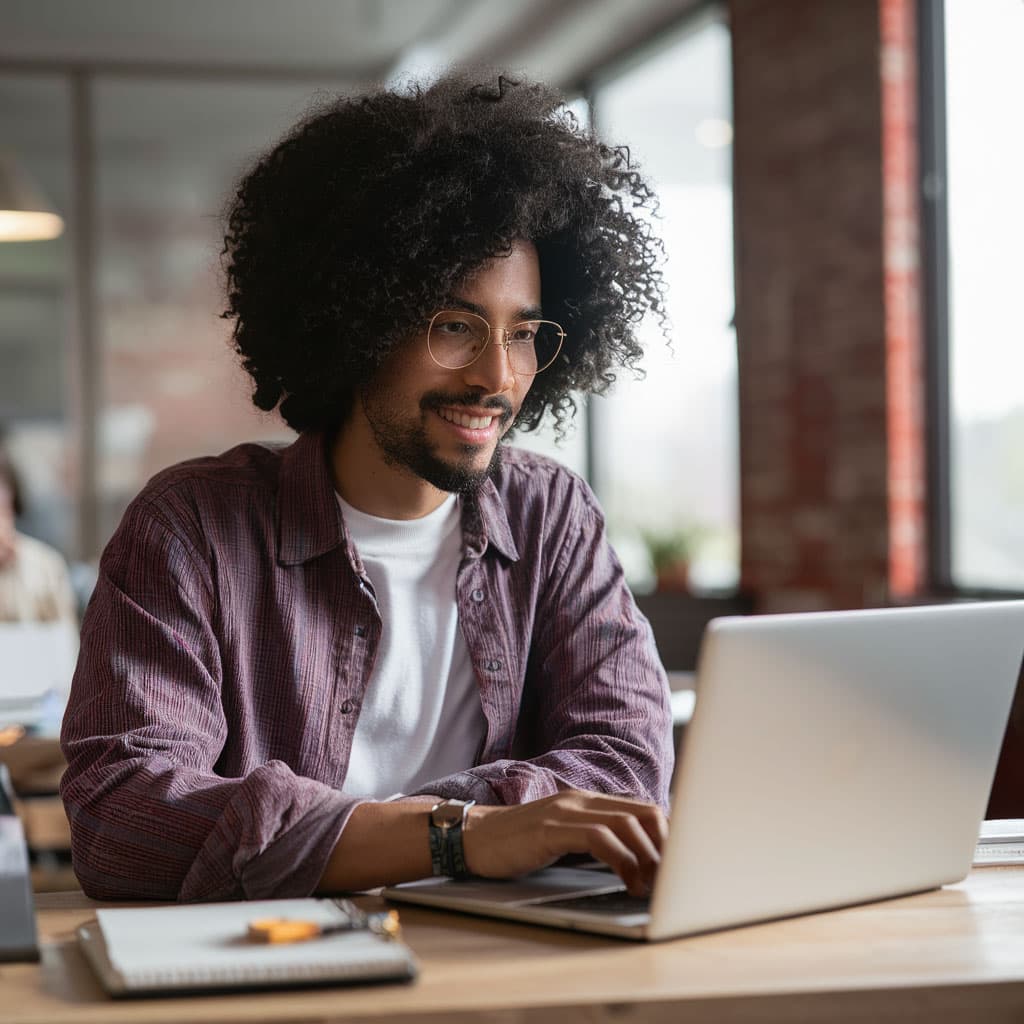 A person attending a 1-on-1 online class