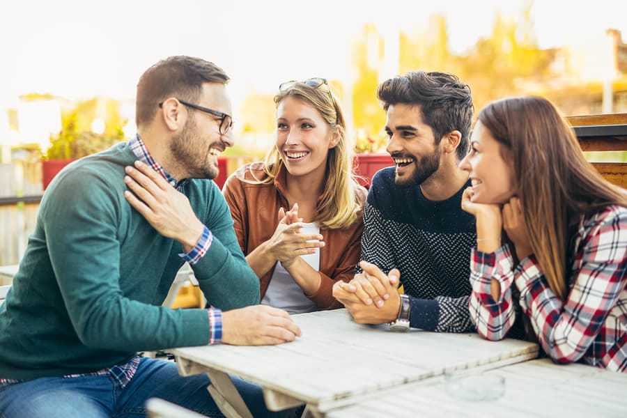 People talking and having fun