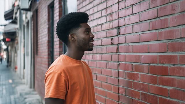 Man talking to a brick wall